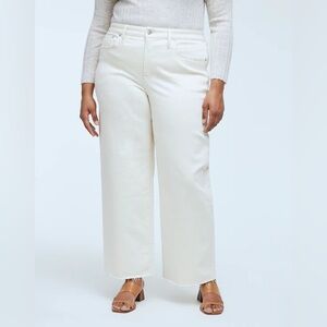 Madewell The Plus Perfect Vintage Wide-Leg Crop Jean 32 14 cream ecru stretch